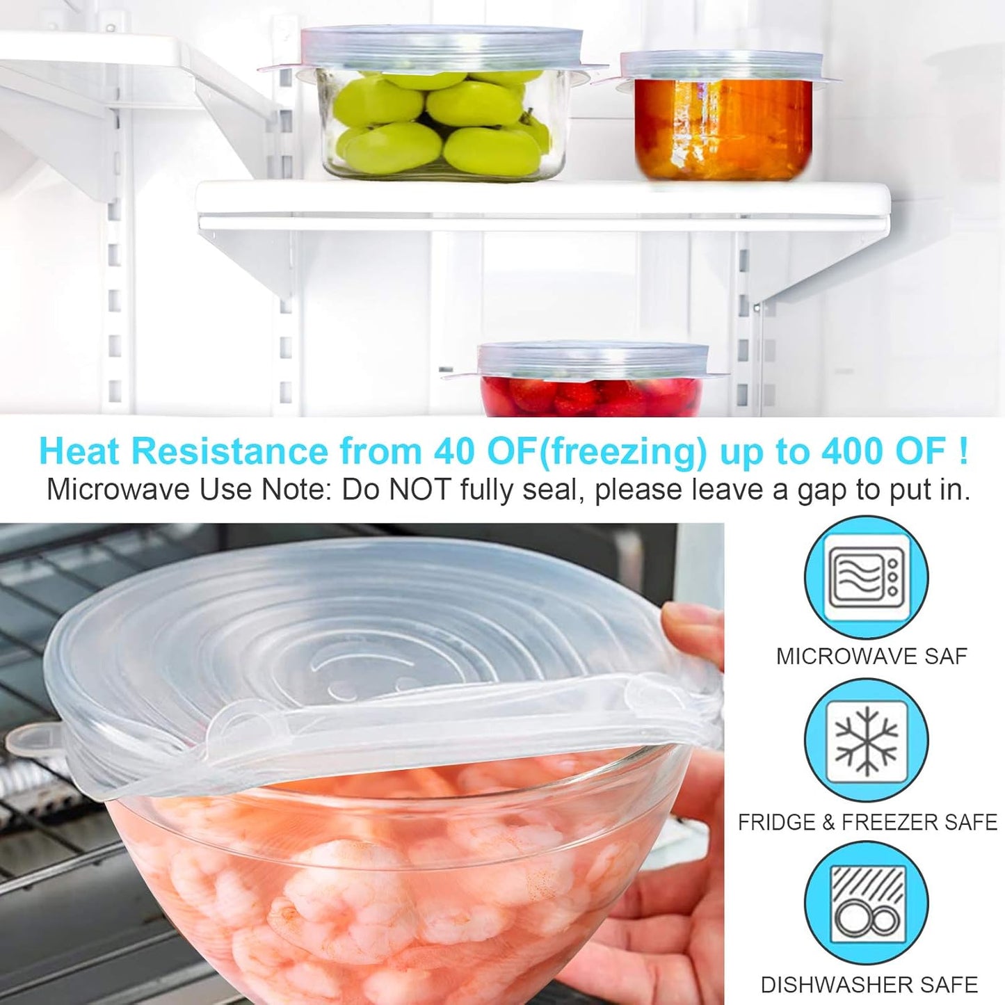 up Stop Wasting Plastic Wrap Every Day - Stretch, seal, and reuse. These silicone stretch lids help cover leftovers, half-cut fruit, bowls, cups, and jars in seconds — without fighting with messy disposable wrap.
