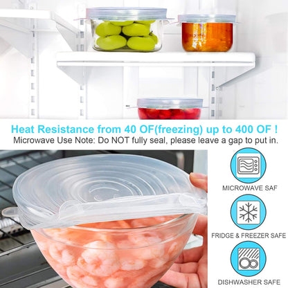 up Stop Wasting Plastic Wrap Every Day - Stretch, seal, and reuse. These silicone stretch lids help cover leftovers, half-cut fruit, bowls, cups, and jars in seconds — without fighting with messy disposable wrap.