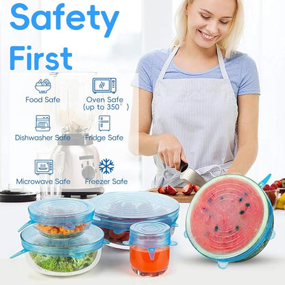 up Stop Wasting Plastic Wrap Every Day - Stretch, seal, and reuse. These silicone stretch lids help cover leftovers, half-cut fruit, bowls, cups, and jars in seconds — without fighting with messy disposable wrap.