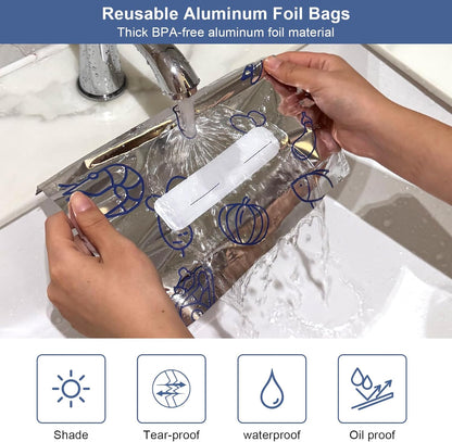 🔥 ivopalo® Reusable Aluminium Foil Sealable Storage Bags — Keep Food Fresh For Longer