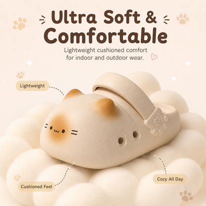 🐾Cat Paw Cloud Slippers – Cute Waterproof Non-Slip Slides for Cat Lovers