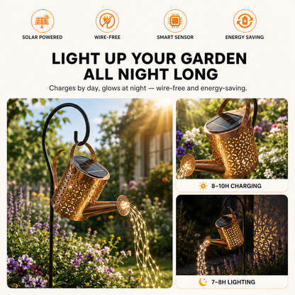 🆙Ivopalo® Solar Watering Can Garden Light – Outdoor Solar Waterfall Lights for Yard, Patio & Garden Decor