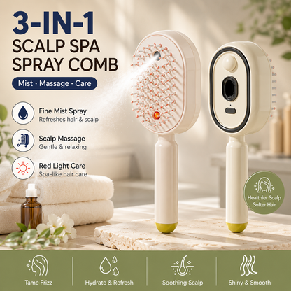 🔥50% OFF! 🔥Electric Spray Scalp Massage Brush with Mist & Red Light