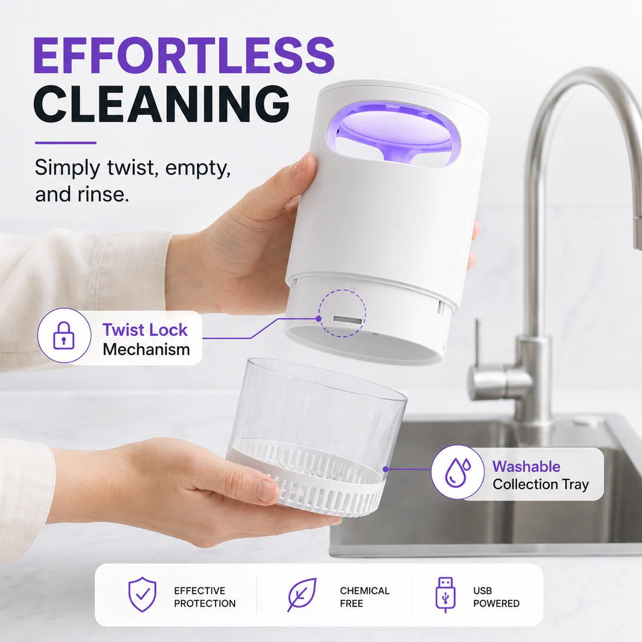 🦟 50% OFF! UV Mosquito Killer Lamp – quiet, USB, chemical🔇🌙