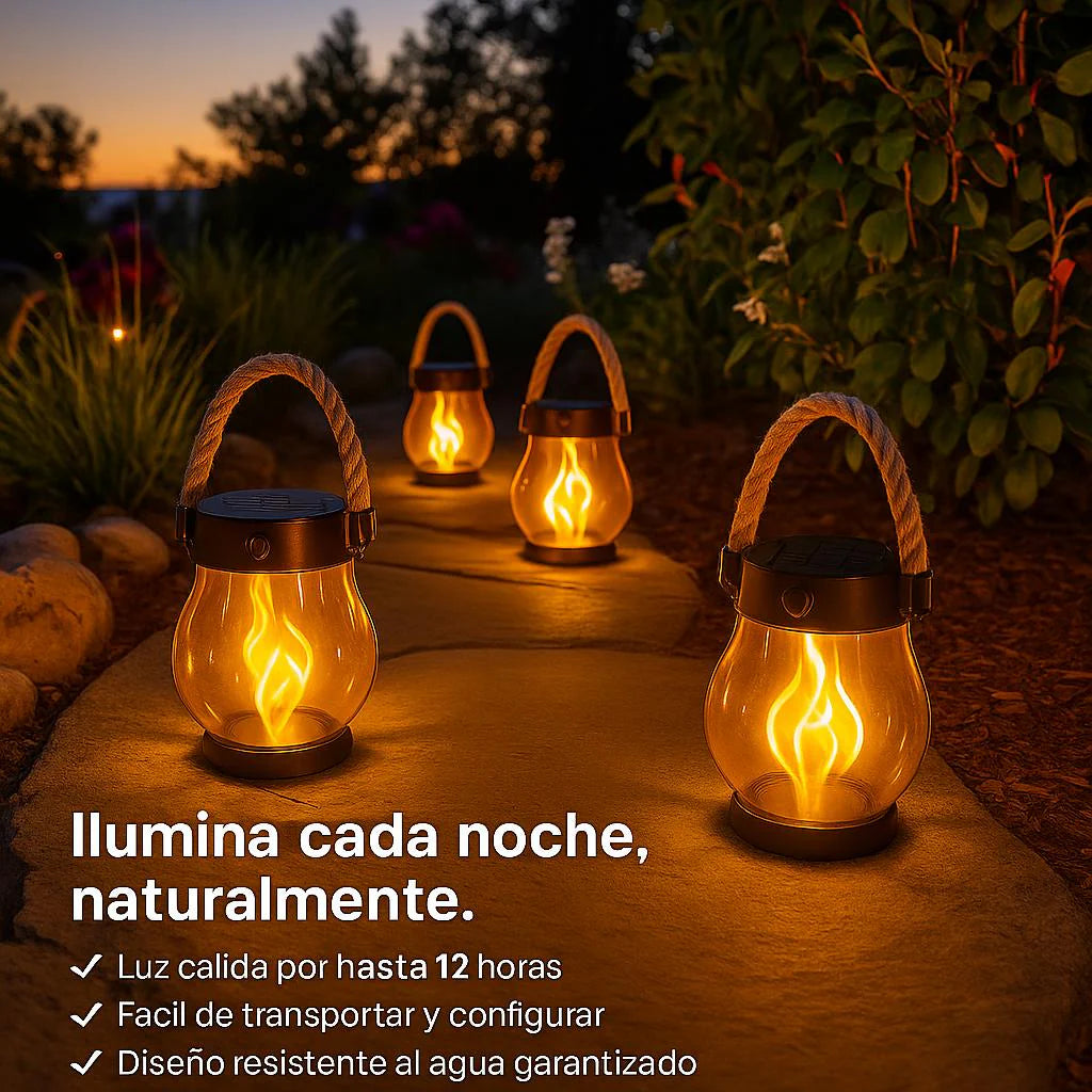 🔥Solar Flame Lantern – Realistic Flick🔥ering Fire Glow for Camping Patio Garden & Outdoor Nights