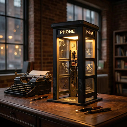 ✨Urban Noir Telephone Booth Lamp – Vintage Ambient Light for Desks & Shelves