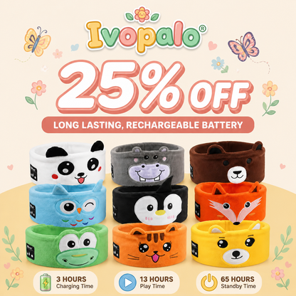 🎧ivopalo® Kids Wireless Sleep Headband Headphones – Soft Bluetooth Animal Headphones for Travel Sleep & School