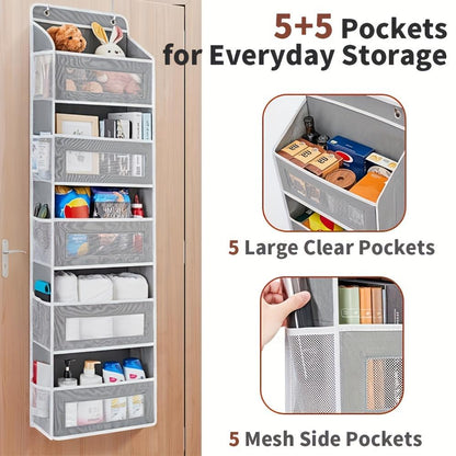 🚪 ivopalo® Over-the-Door 4-Tier Storage Organizer – Large Pocket Hanging Organizer for Bedroom Bathroom & Pantry