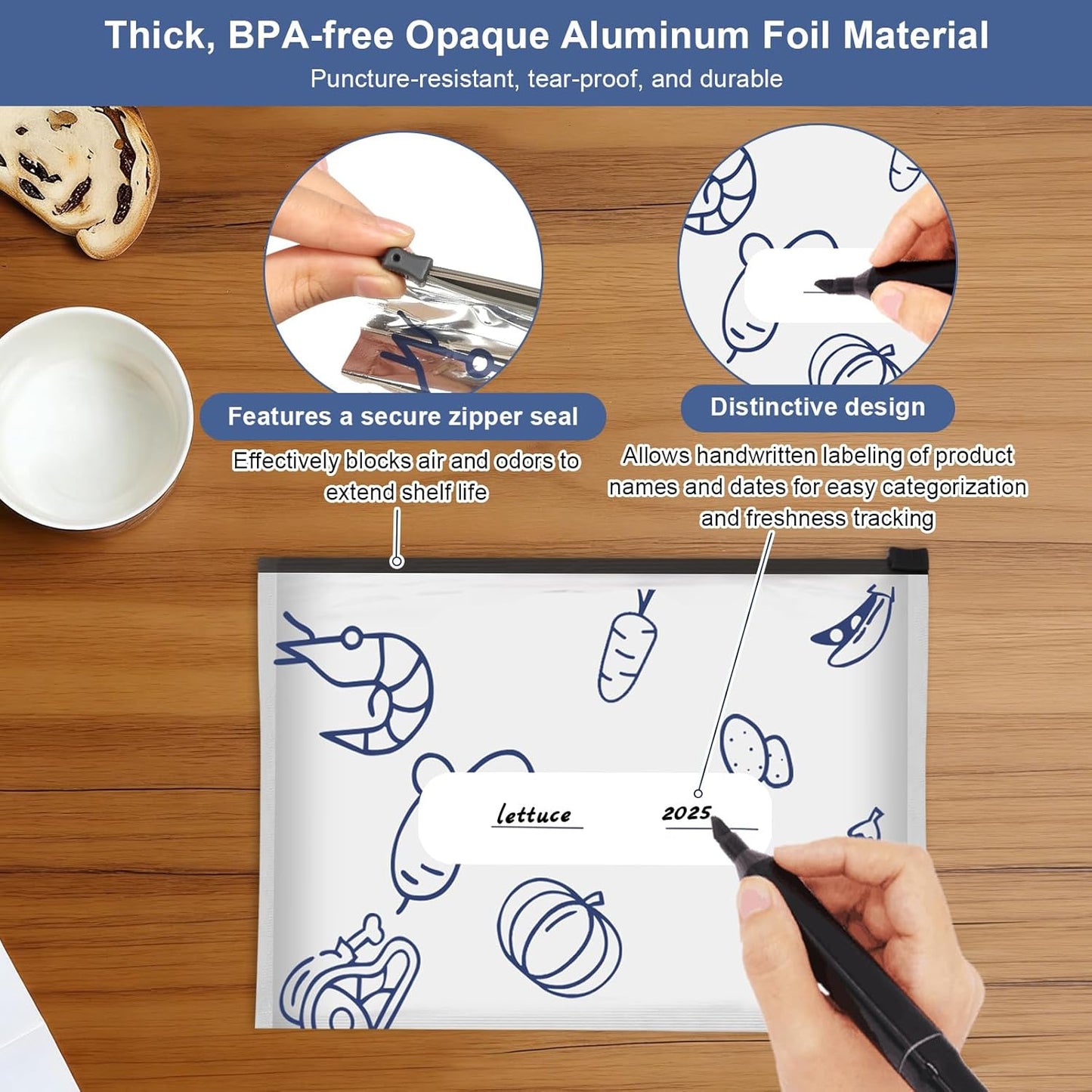 🔥 ivopalo® Reusable Aluminium Foil Sealable Storage Bags — Keep Food Fresh For Longer