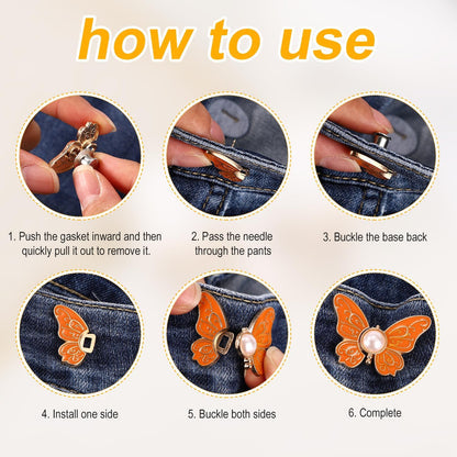 🆙8Pcs Butterfly Waist Tightener Clips
