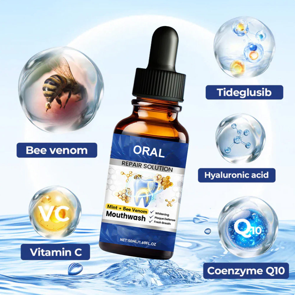 🆙 ivopalo® Advanced Oral Repair Care — Extra-Strength Bee Venom Drops Against Loose Teeth Bleeding Gums & Plaque — Premium Mouthwash Alternative