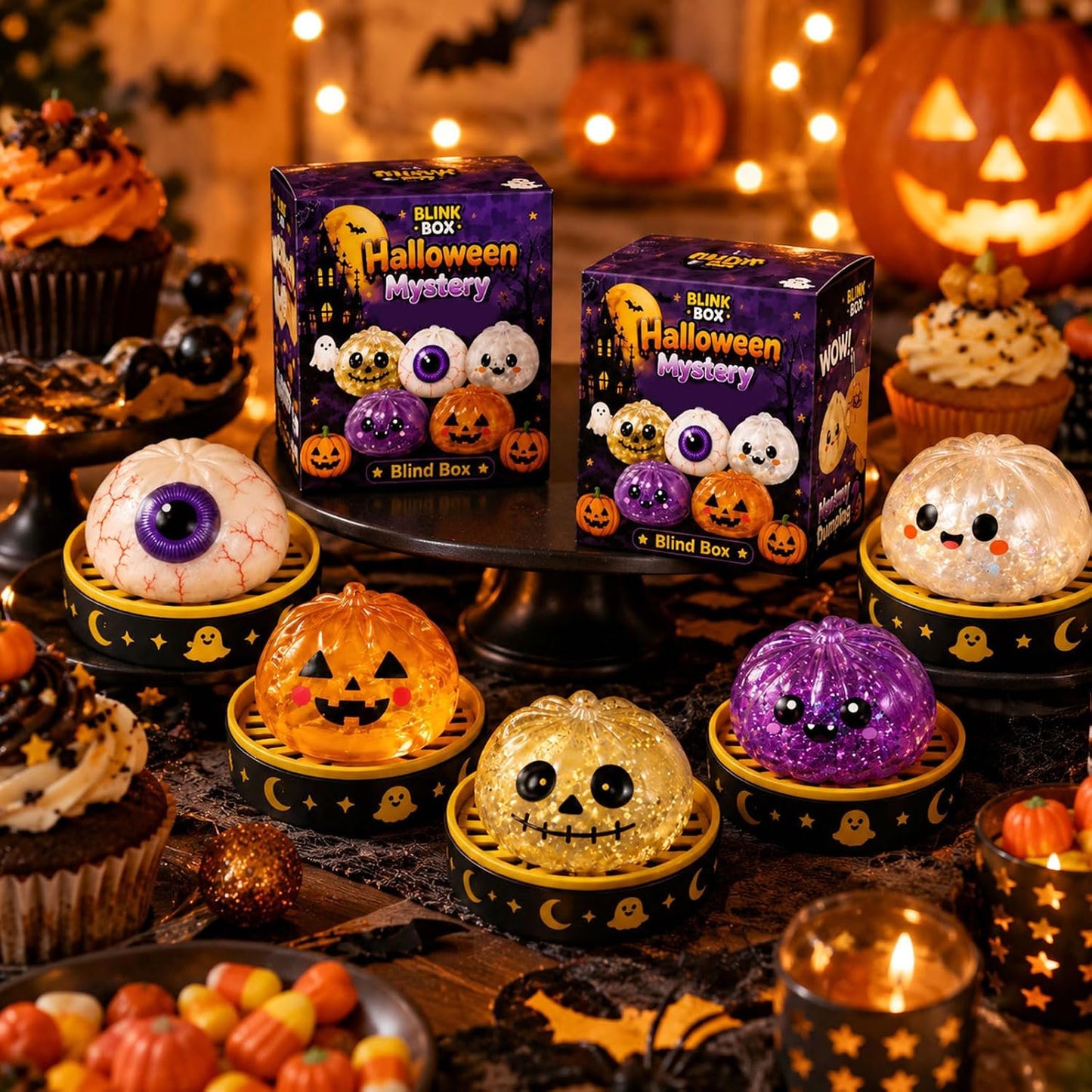 Halloween Bao Bun Squishy Blind Box – Cute Spooky Stress Relief Toy