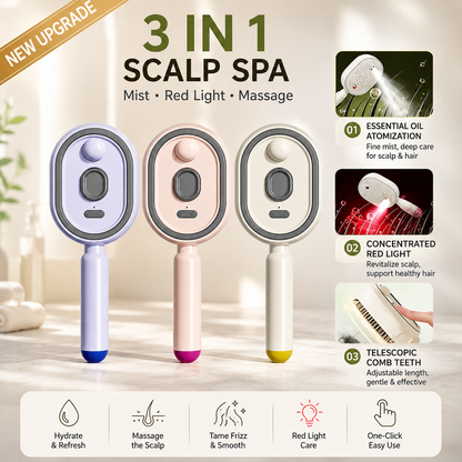 🔥50% OFF! 🔥Electric Spray Scalp Massage Brush with Mist & Red Light