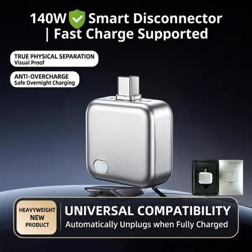 🔋ivopalo® Smart Auto-Disconnect Type-C Charging Guard – 140W Anti-Overcharge Adapter for Safe Overnight Charging