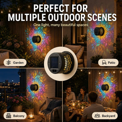 ✨Solar-Powered Waterproof Mandala Wall Light – Auto Glow Outdoor Decor for Garden Fence Patio & Backyard