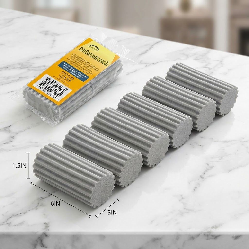 Dulorentacosh Professional Damp Dusters (8-Pack) - The Ultimate Reusable Cleaning Erasers for a Dust-Free Home - Grey Multi-Groove Texture