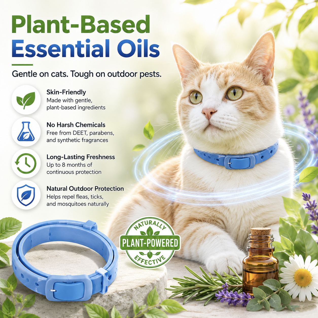 ⏰🔥LIMITED TIME 50% OFF!🔥50K+ SOLD! Natural Essential Oil Pet Pest Repellent Collar