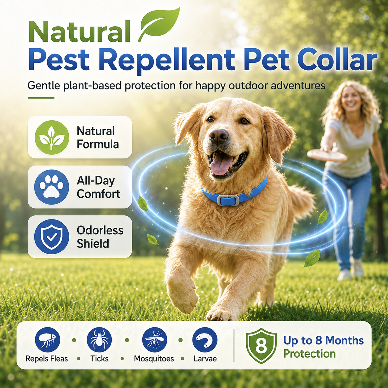 ⏰🔥LIMITED TIME 50% OFF!🔥50K+ SOLD! Natural Essential Oil Pet Pest Repellent Collar