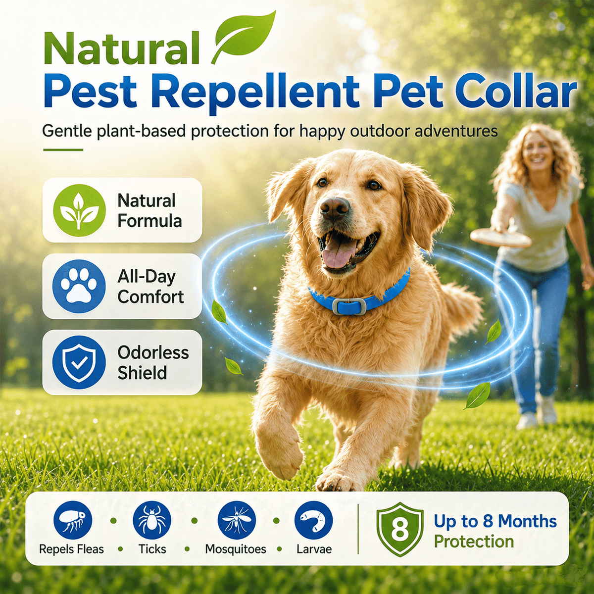 ⏰🔥LIMITED TIME 50% OFF!🔥50K+ SOLD! Natural Essential Oil Pet Pest Repellent Collar