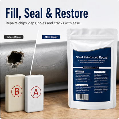 💥SAVE 50% NOW🏠Steel Reinforced Epoxy Repair Putty — Universal Glue for Metal, Wood, Plastic