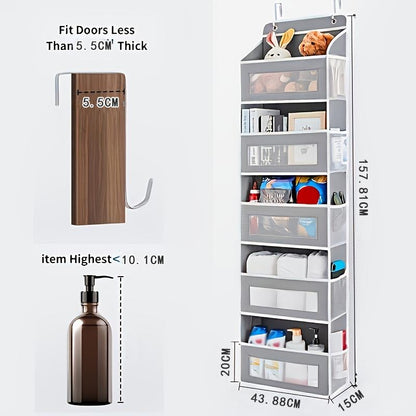 🚪 ivopalo® Over-the-Door 4-Tier Storage Organizer – Large Pocket Hanging Organizer for Bedroom Bathroom & Pantry
