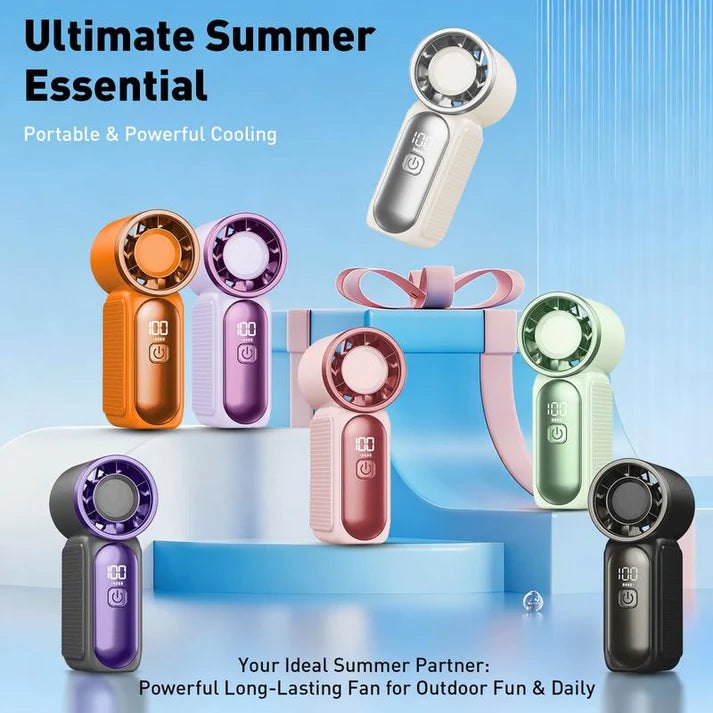 🆙ivopalo Mini Portable Handheld Fan Rechargeable with Desk Support Base