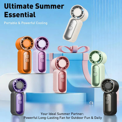 🆙ivopalo Mini Portable Handheld Fan Rechargeable with Desk Support Base
