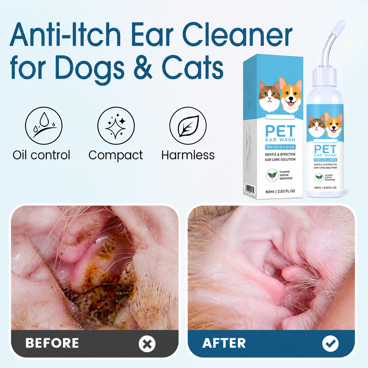 Anti-Itch Ear Cleaner for Dogs & Cats
