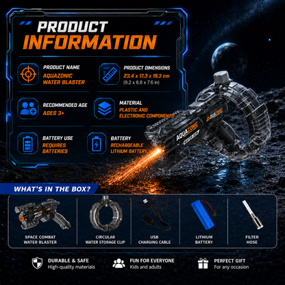 💦ivopalo® Rechargeable Electric Water Blaster – Space Combat Summer Pool Toy for Kids & Adults