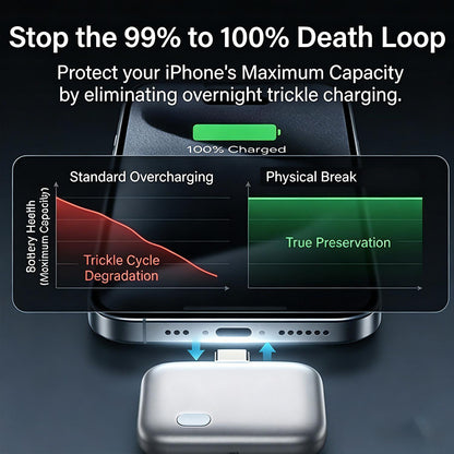 🔋ivopalo® Smart Auto-Disconnect Type-C Charging Guard – 140W Anti-Overcharge Adapter for Safe Overnight Charging