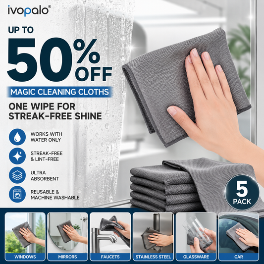 up🔥 Up to 50% OFF ivopalo® Magic Cleaning Cloths - One Wipe for Streak-Free Glass, Mirrors & Stainless Steel