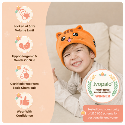 🎧ivopalo® Kids Wireless Sleep Headband Headphones – Soft Bluetooth Animal Headphones for Travel Sleep & School