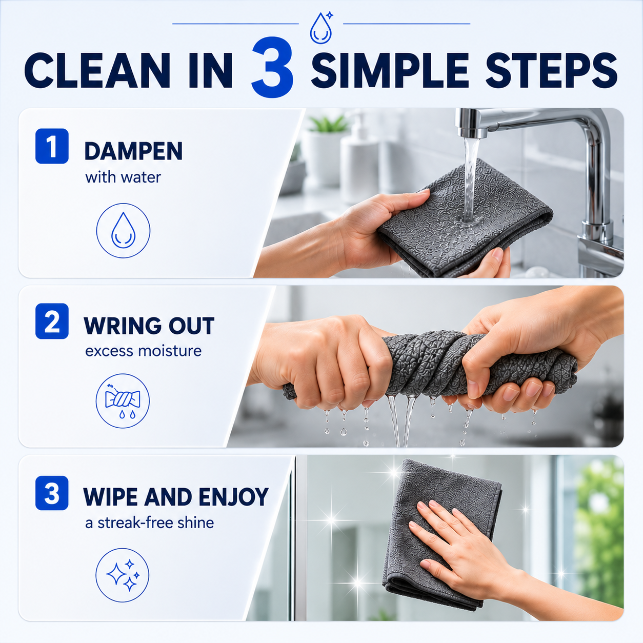 🔥 Up to 50% OFF ivopalo® Magic Cleaning Cloths - One Wipe for Streak-Free Glass, Mirrors & Stainless Steel