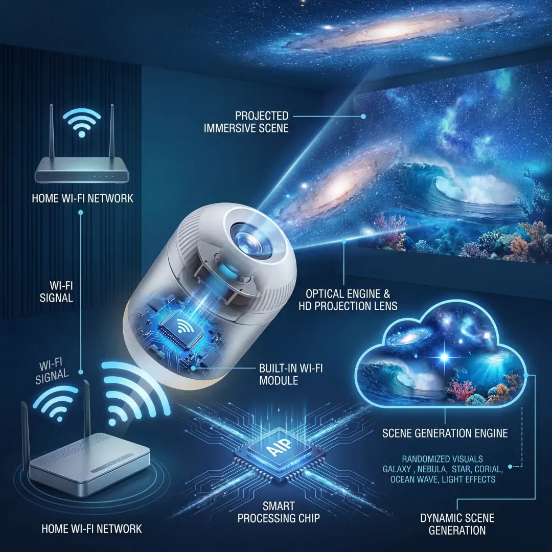 🔥50% OFF! 🔥HD Smart Dynamic 5D Holographic Night Light Projector