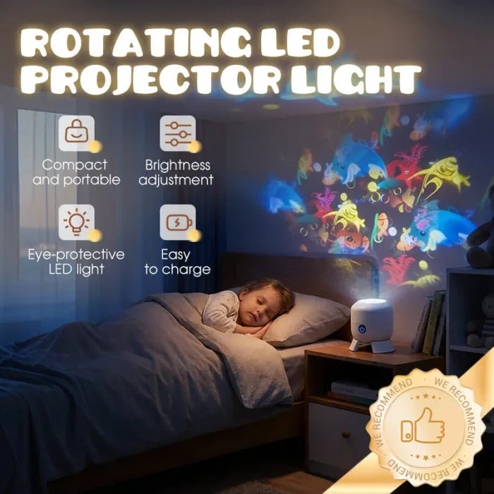 Ivopalo® Dynamic Ocean Wave Projector Night Light – Rotating LED Room Ambience Lamp