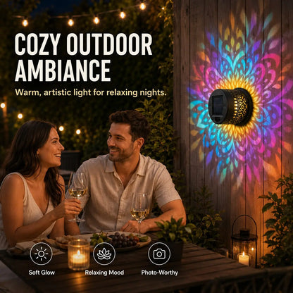 ✨Solar-Powered Waterproof Mandala Wall Light – Auto Glow Outdoor Decor for Garden Fence Patio & Backyard