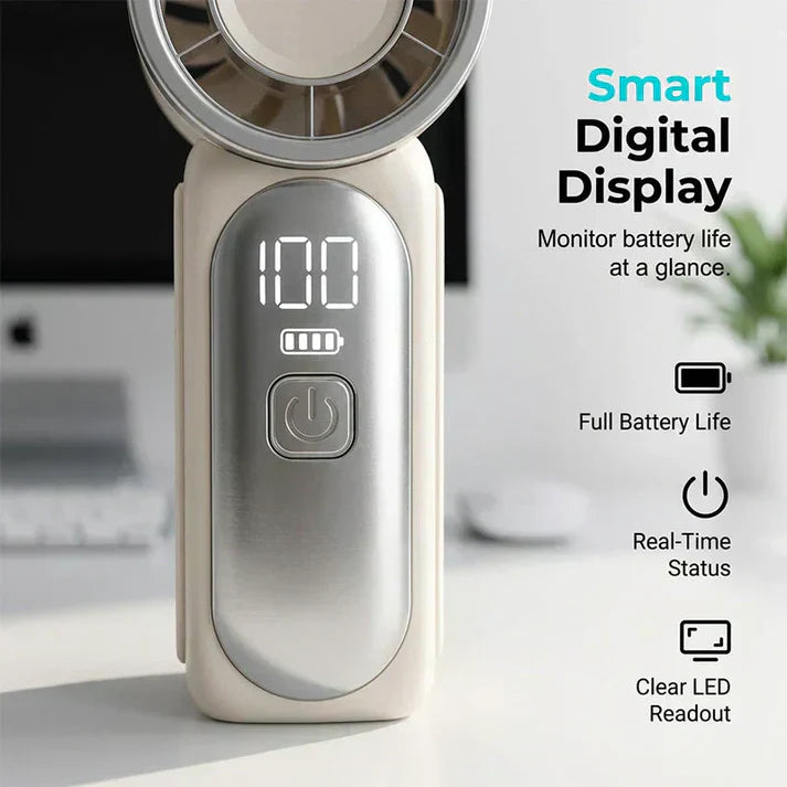 🆙ivopalo Mini Portable Handheld Fan Rechargeable with Desk Support Base