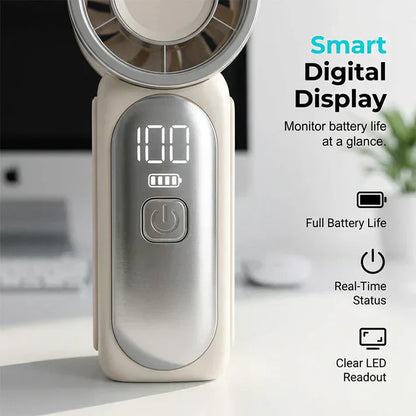 🆙ivopalo Mini Portable Handheld Fan Rechargeable with Desk Support Base