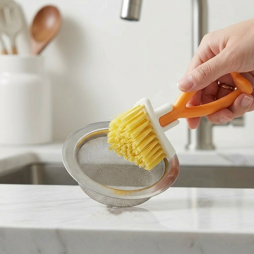 Dulorentacosh Professional V-Shaped Crevice Brush - Ergonomic Deep Cleaning Scrubber for Home & Kitchen - Durable & Non-Scratch Bristles